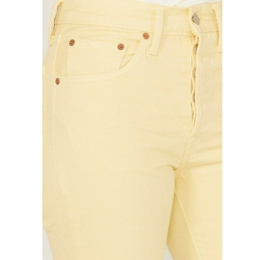 New Levis 501 Original Cropped 100% Cotton Jeans Yellow 362000213‎ Button Fly 30